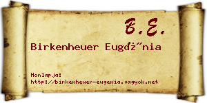 Birkenheuer Eugénia névjegykártya